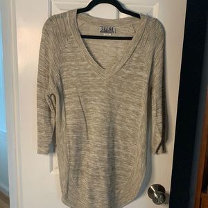 V-neck tunic length, light weight sweater